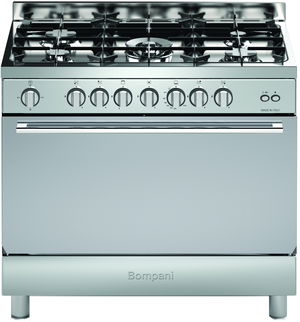 فرن غاز ستانلس ستيل بومباني، 60×90 سم، إشعال ذاتي، 5 شعلات، DIVA90GG5TCIX - فضي product image