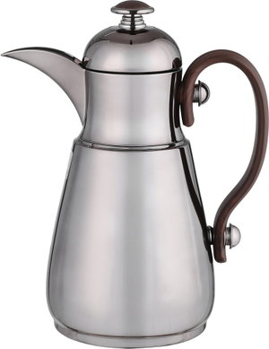 Al Saif Gallery Thermos Dallah Tamim 10, 0.5 Liter, Stainless Steel Interior, Wooden Handle, Push-Button Lid - Glossy Black product image 2
