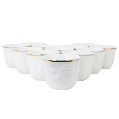 طقم فناجين قهوة بورسلان السيف غاليري، 12 قطعة - ابيض product image 1