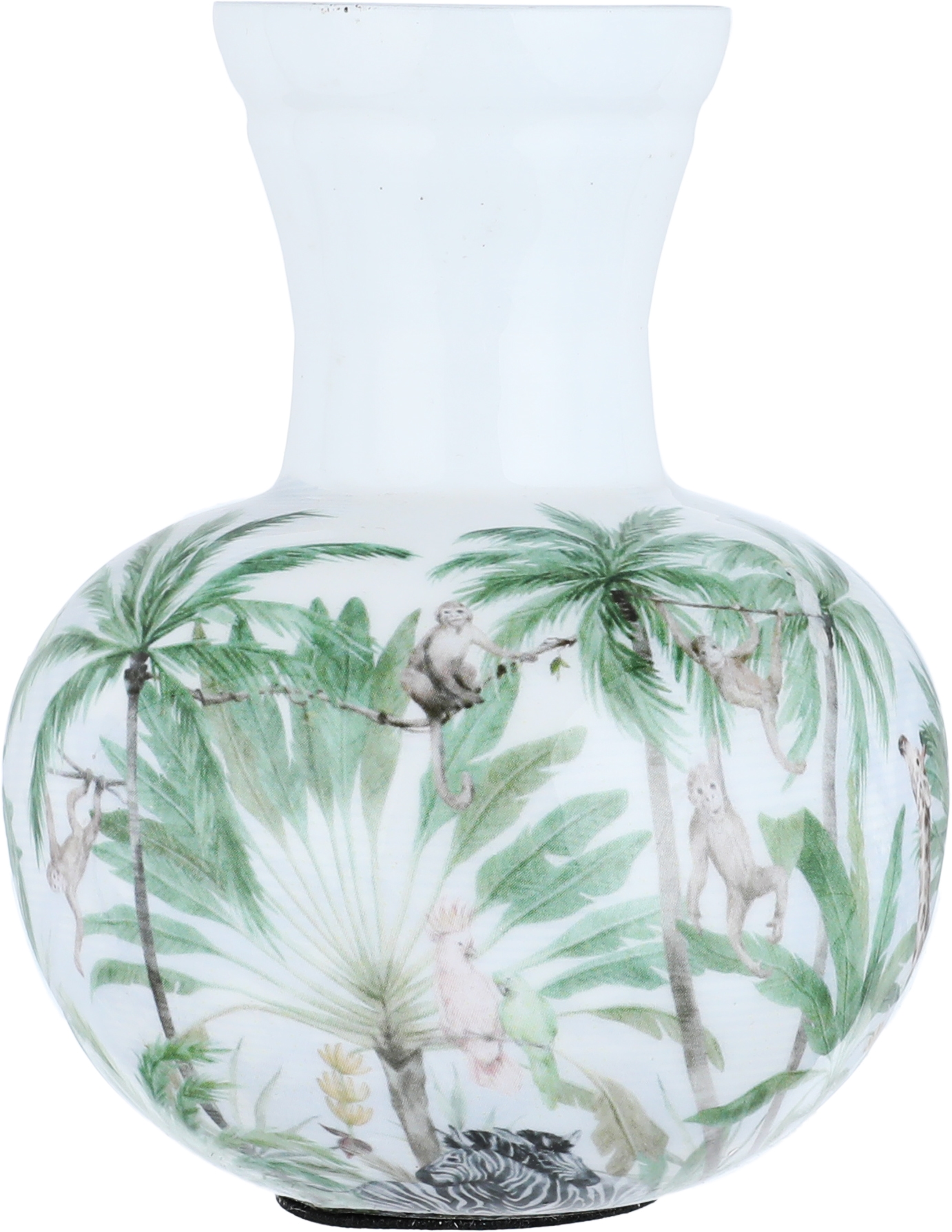 Al Saif Gallery Porcelain Green Floral Pattern Vase, 10 x 11.5 cm - White product image 2