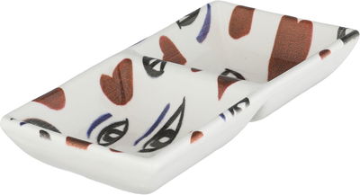 Al Saif Gallery porcelain serving plate, rectangular, two sections - colored product image 2