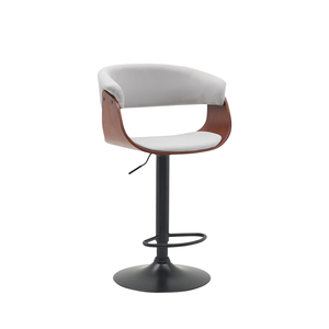 كرسي بار مودرن معدن، 90×40×40 سم، قاعدة جلد - رمادي product image 2