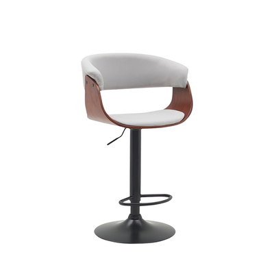 كرسي بار مودرن معدن، 90×40×40 سم، قاعدة جلد - رمادي product image 2