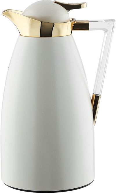 ترمس السيف غاليري، قطعتين، 1/1 لتر، بيد شفاف، حافظة داخلية زجاج حراري، هيكل خارجي استيل - بيج product image 3