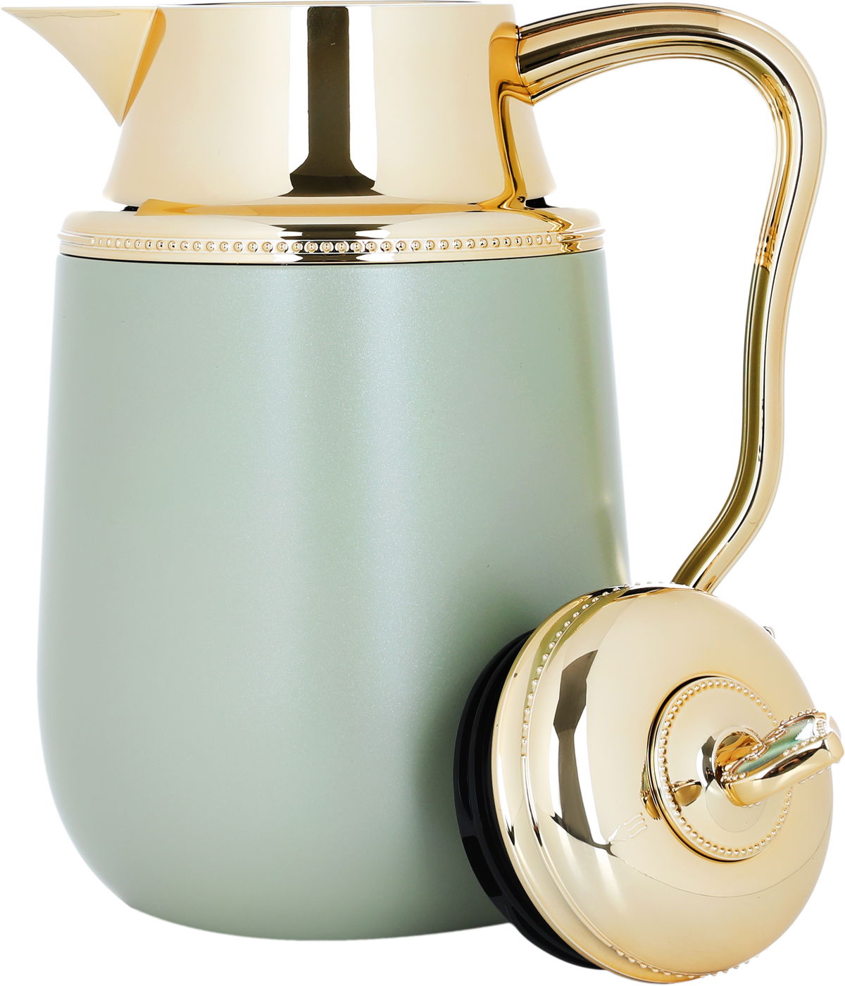 Al Saif Gallery Fatima thermos set, 1/0.7 liter, two pieces, thermal glass inner container, steel outer shell - light green product image 9