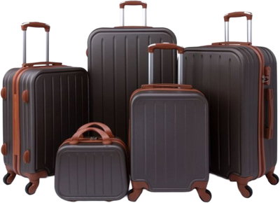 Limra ABS Luggage Set, 5 Sizes, 4 Wheels, 360 Degree Rotating, LMA-1207 - Brown product image 1