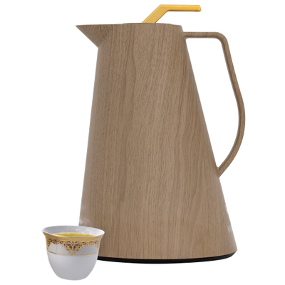 ترمس جلوري السيف غاليري، 1 لتر، حافظة داخلية زجاج حراري - خشبي product image 1