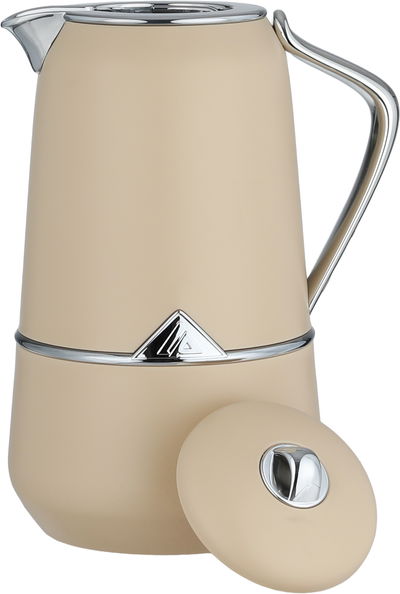 طقم ترامس لالوزا، قطعتين، 0.7 / 1 لتر، حافظة داخلية زجاج، يد فضي، غطاء ضغاط - بيج فضي product image 5