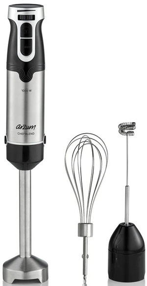 طقم خلاط يدوي كهربائي ماكسي أرزوم، 1000 واط، 4 قطع، 2 سرعة، AR1160 - فضي أسود product image