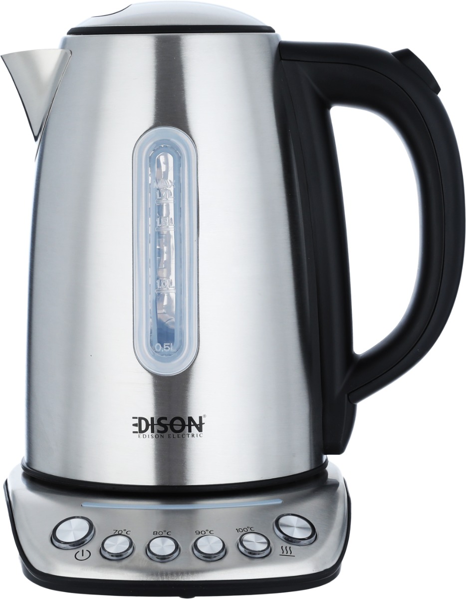 غلاية كهربائية إديسون، 1850/2000 واط، 1.7 لتر، KE4071TF-GS - فضي product image