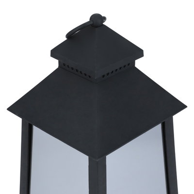 Metal outdoor lighting lantern, 27x13.5 cm - black product image 3