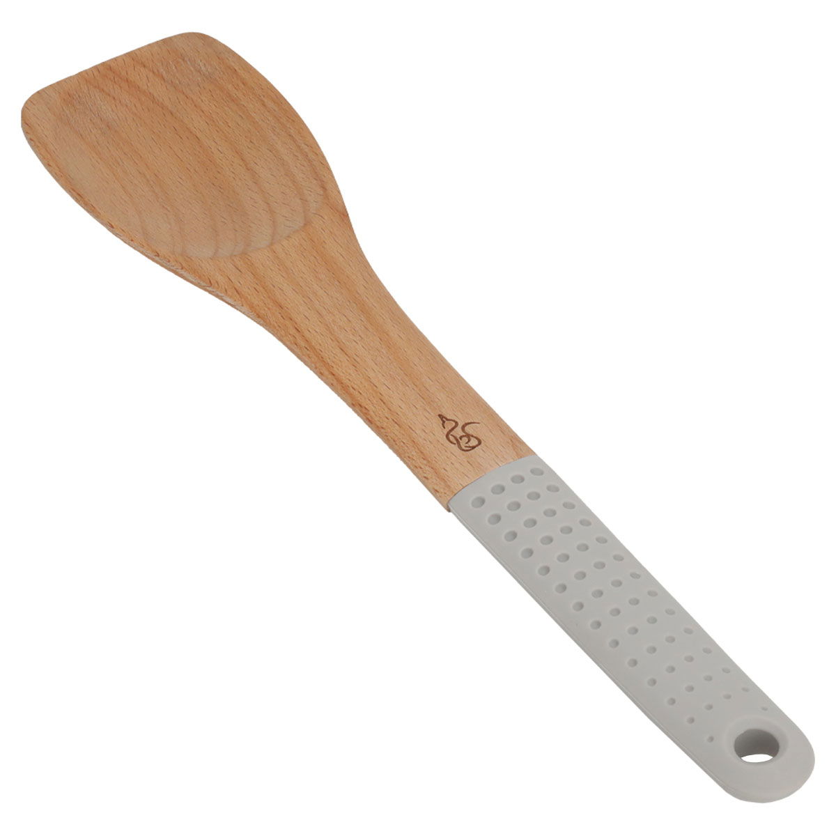 Al Saif Gallery wooden serving spoon, with silicone handle - brown product image