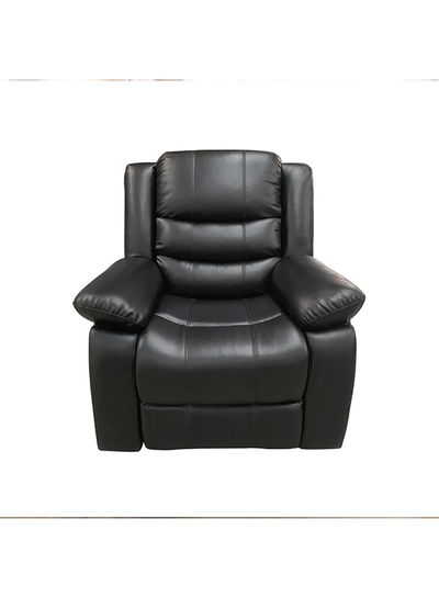 كرسي استرخاء خشب باك كومفورت، 92×102×98 سم، خامة خارجية جلد - أسود product image 3