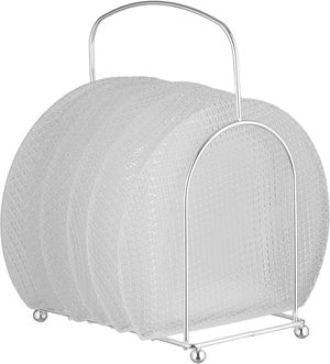 طقم صحون زجاج السيف غاليري، 6 قطع، مع ستاند، منقوش - فضي شفاف product image 2