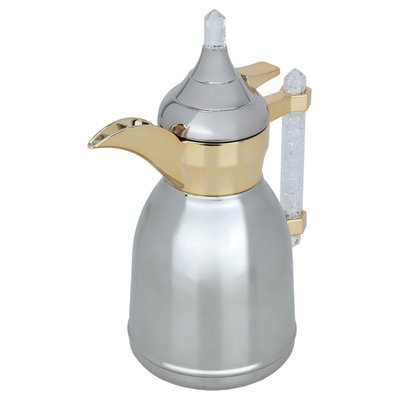دلة تميم 3 السيف غاليري، 350 مل، حافظة داخلية استيل، هيكل خارجي استيل - فضي ذهبي product image 2