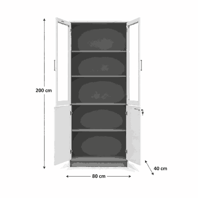 دولاب ملفات خشب، 200×80×40 سم - ابيض رمادي product image 2