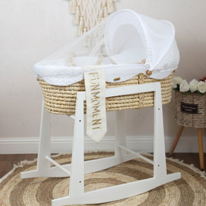 سرير موسى فان مومنت، 76×42×76 سم، حامل هزاز - ابيض product image