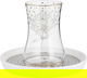Al Saif Gallery glass tea iskanah set, with saucer, golden rose pattern, 12 pieces - transparent product image 2