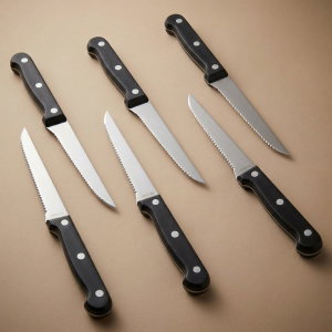 طقم سكاكين استيل السيف غاليري، 6 قطع - اسود product image