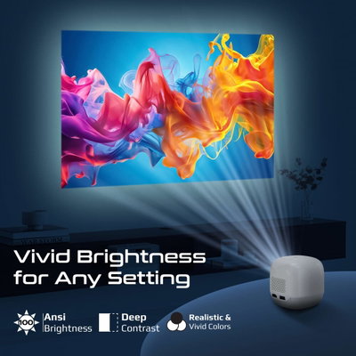 جهازعرض محمول بروميت، اندرويد 13، 4k، يدعم البلوتوث - ابيض product image 5