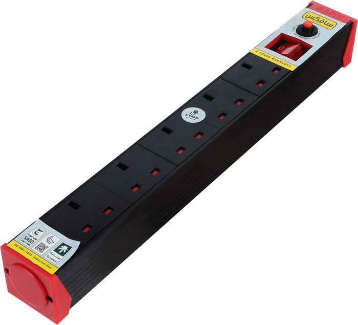 توصيلة كهربائية سافكس، منافذ 5، 5 ياردة، طول السلك 4.5 متر - أسود احمر   product image 2