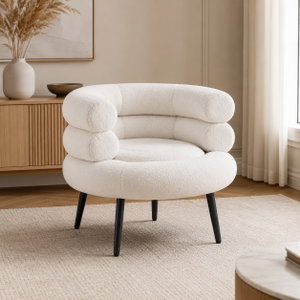 كرسي مفرد قماش، 48x44x73 سم، شكل سحابة - ابيض product image