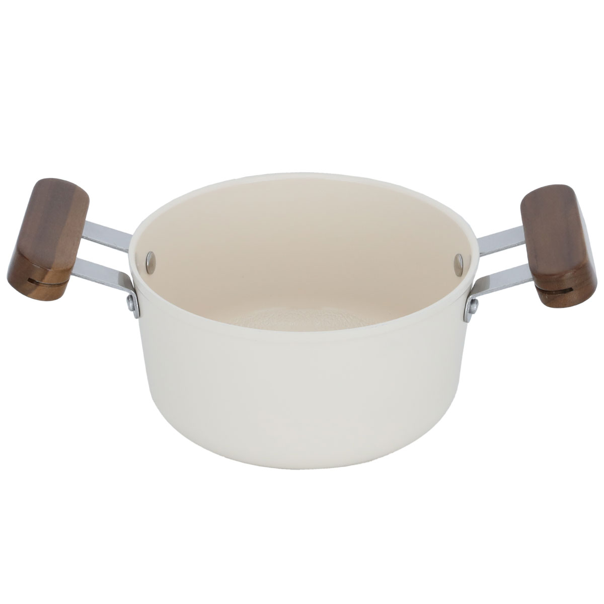 Tornado Ceramic Pot, 16 cm, Wooden Handle - Beige product image 2