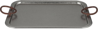Al-Jahuri Steel Serving Tray, 43x31 cm - Silver product image 3