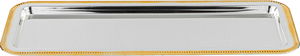 Al Saif Gallery Stainless Steel Serving Tray, 33 x 15 x 2 cm, Rectangular - Silver Gold product image