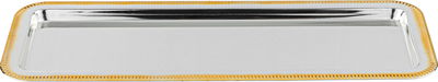 Al Saif Gallery Stainless Steel Serving Tray, 33 x 15 x 2 cm, Rectangular - Silver Gold product image 1
