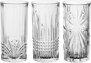 Excellent Houseware Glass Water Glasses Set, 3 Pieces, 380 ml - Clear product image
