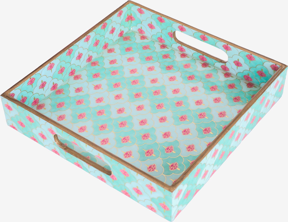 طوفرية تقديم خشب السيف غاليري، 10×10×2 سم، مربعة - أخضر فاتح product image 3