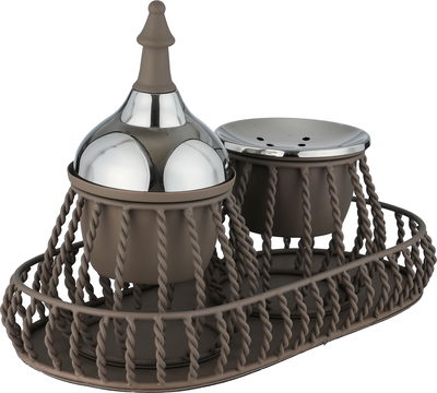 Al Saif Gallery Stainless Steel Incense Burner Set, Incense Box, Oval Tray - Cappuccino product image 2