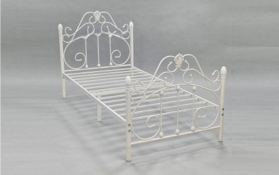 سرير هيكل حديد، 190×70×63 سم - أبيض product image 2