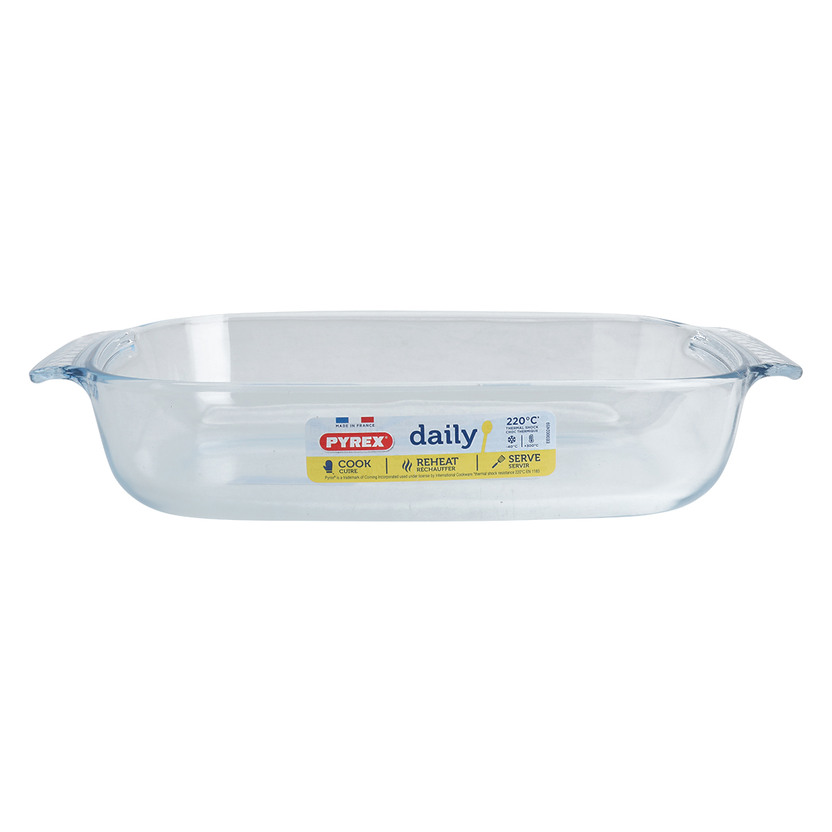 Pyrex Glass Oven Tray, 1.8 L, 30 x 19 x 6 cm, French, Rectangle - Clear product image 1
