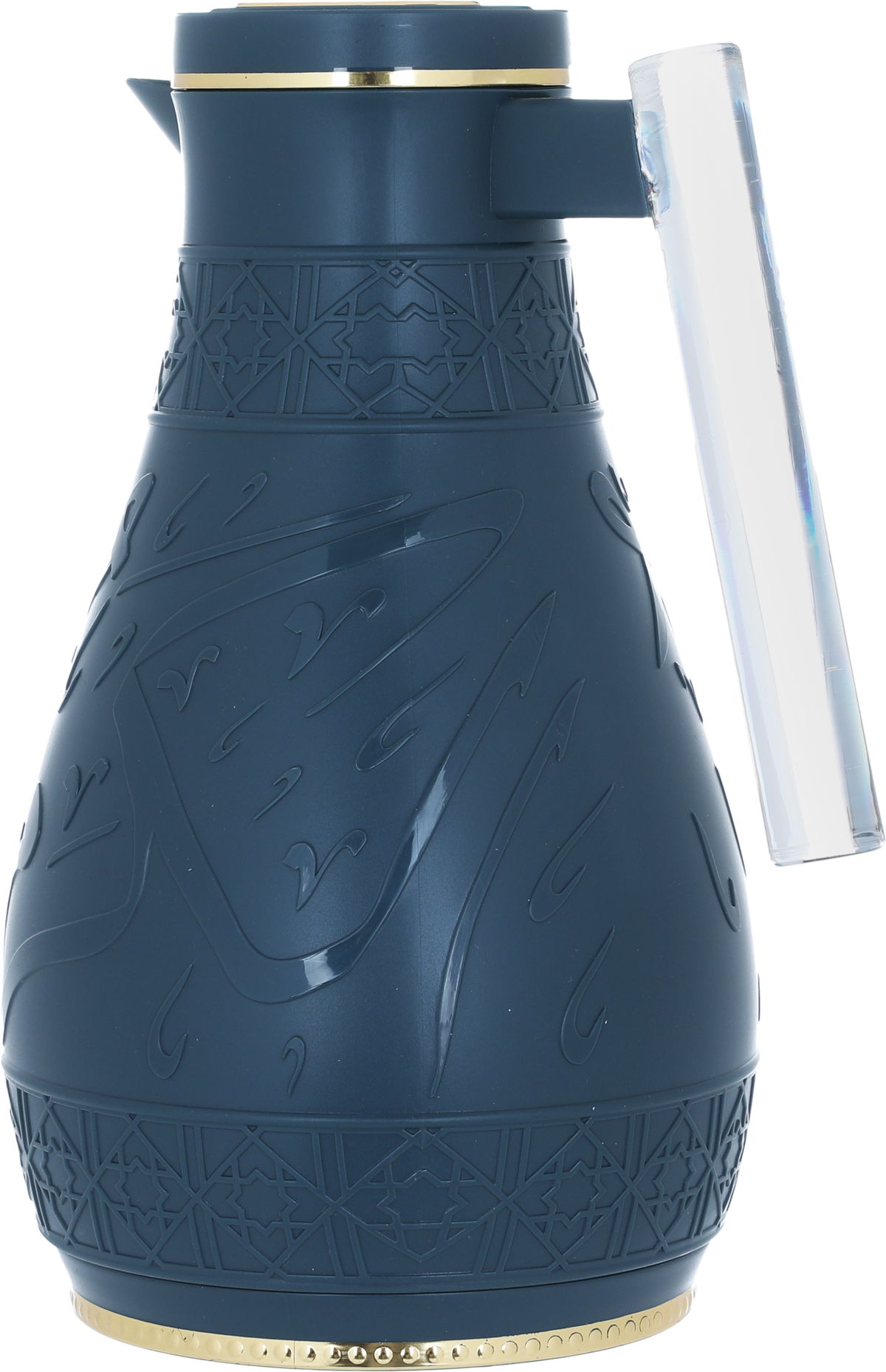 Al Saif Gallery Karam thermos Set, 1 - 0.65 litres, Islamic engraving with acrylic handle, 2 pieces - Navy product image 5