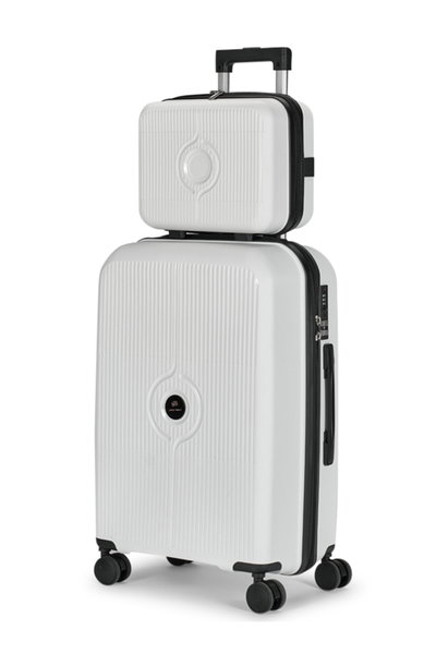 طقم شنط سفر بولي بروبيلين ليمرا، 4 مقاسات، 4 عجلات، بزاوية 360 درجة، LMA-PP526 - ابيض product image 2