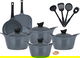 طقم قدور جرانيت فولكانو،17 قطعة - رمادي غامق product image 1