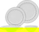 Alsaif gallery Porcelain Dinner Set, 24 Pieces, Pyramid Pattern - White Grey product image 1