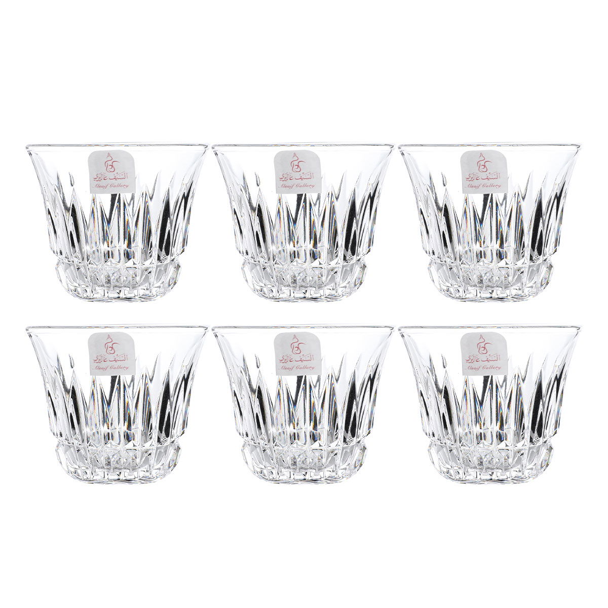 طقم تقديم بيالات فناجين مع الصحن كريستال السيف غاليري، 18 قطعة - شفاف product image 3