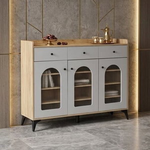خزانة احذية خشب MDF، 35×100×95 سم، 3 ابواب - خشبي ابيض product image