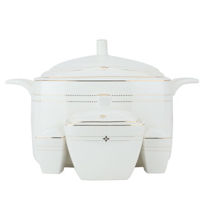 طقم سفرة بورسلان السيف غاليري، مربع، 166قطعة - أبيض product image 4