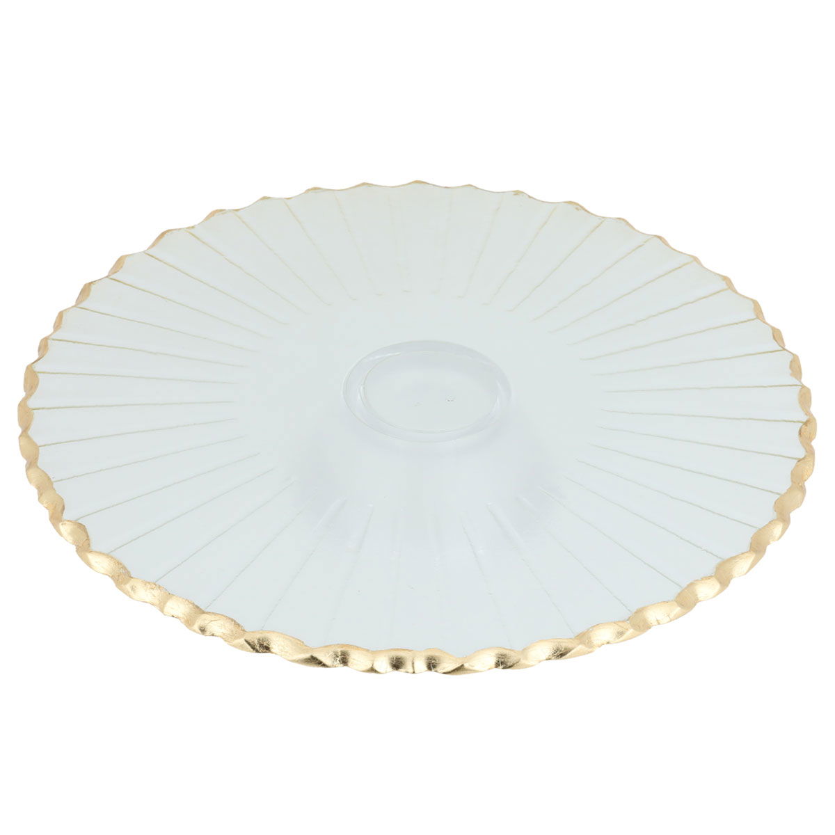 Al Saif Gallery glass cake stand, 30.5 x 5.5 cm - white product image 2