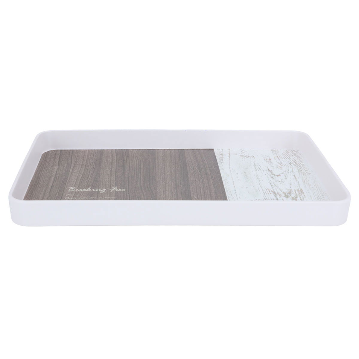 Al Saif Gallery plastic serving tray, 35 x 23 x 3 cm, rectangle - white brown product image