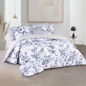 طقم لحاف ساليرنو مايكروفايبر، 240x260 سم، نفرين، 9 قطع - ابيض ازرق product image