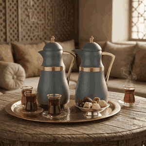 طقم ترامس نجد السيف غاليري، 1/1 لتر، حافظة داخلية زجاج حراري - رمادي ذهبي product image 2