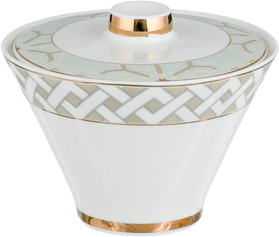 طقم تقديم سفرة بورسلان السيف غاليري، 65 قطعة، نقش ذهبي - أبيض بيج product image 2