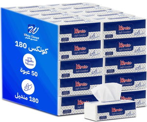 Konex White Tissue Pack, 50 Packs, 180 Tissues Per Pack product image