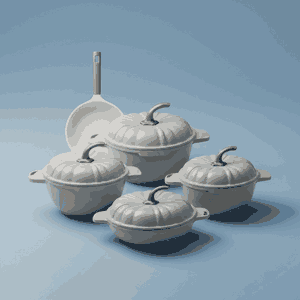 طقم قدور المونيوم السيف غاليري، 9 قطع - رمادي فاتح product image