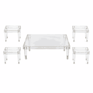 طقم طاولات اكريلك و معدن، 5 قطع - شفاف ذهبي product image 2